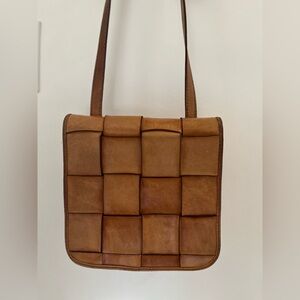 Patricia Nash Leather Crossbody Brown Woven Bag
